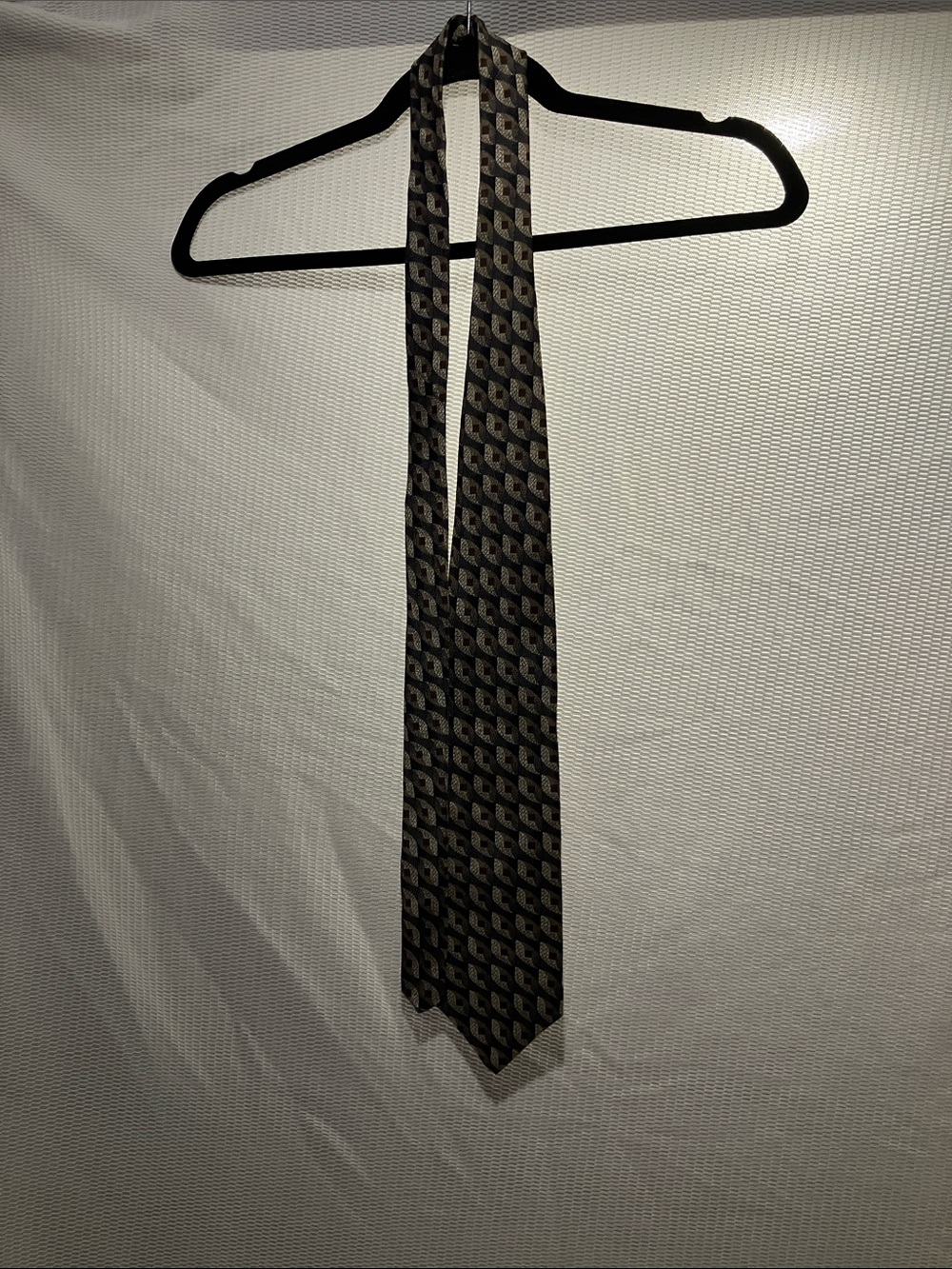 Men's Patterned Brown Geometric Tie